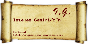 Istenes Geminián névjegykártya